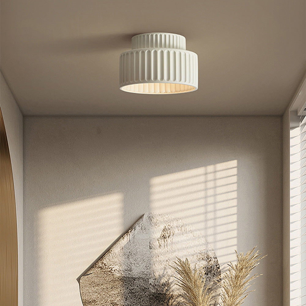 Vintage Cream Style Painted Semi Flush Mount Ceiling Light -Homdiy