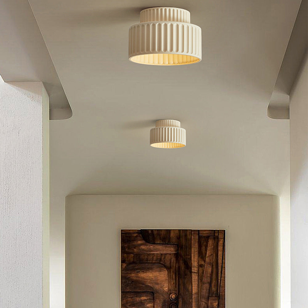 Vintage Cream Style Painted Semi Flush Mount Ceiling Light -Homdiy