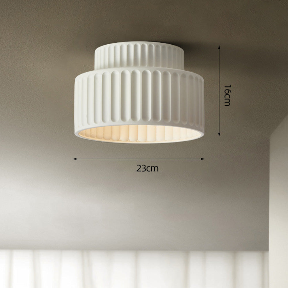 Vintage Cream Style Painted Semi Flush Mount Ceiling Light -Homdiy