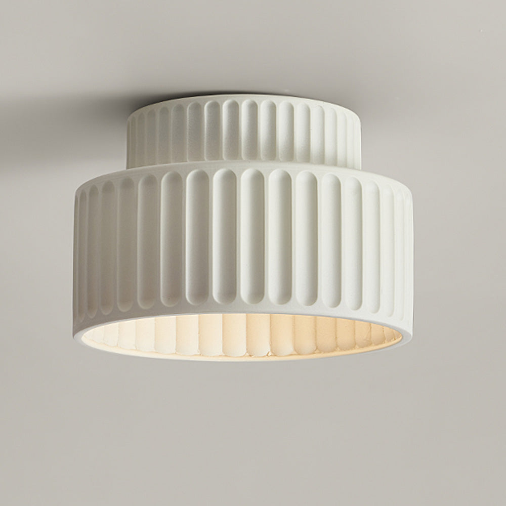 Vintage Cream Style Painted Semi Flush Mount Ceiling Light -Homdiy