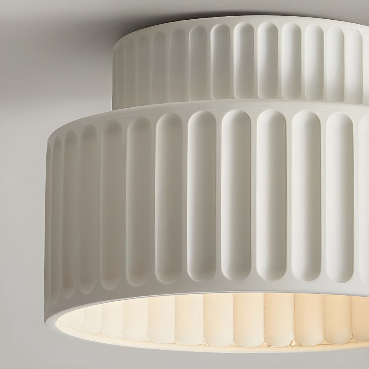Vintage Cream Style Painted Semi Flush Mount Ceiling Light -Homdiy