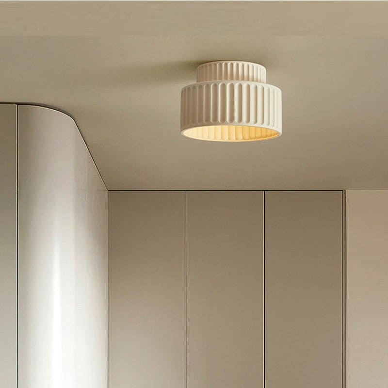 Vintage Cream Style Painted Semi Flush Mount Ceiling Light -Homdiy