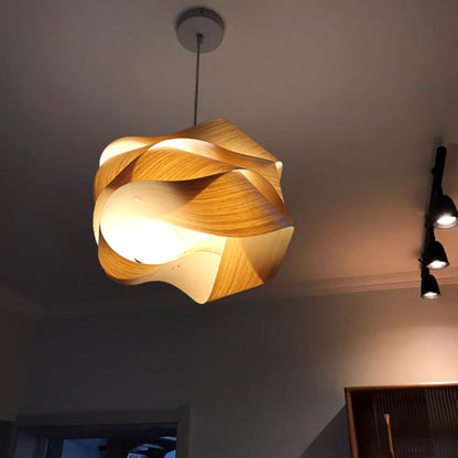 Modern Irregular Wood Pendant Light For Kitchen