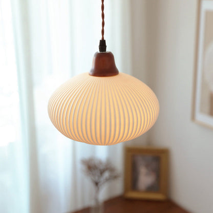 Vintage Nordic Ceramic White Pendant Light For Dining Room