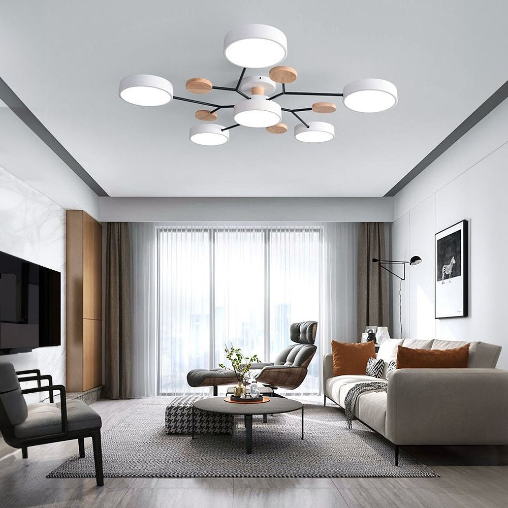 Creative Iron LED Semi-Flush Ceiling Light