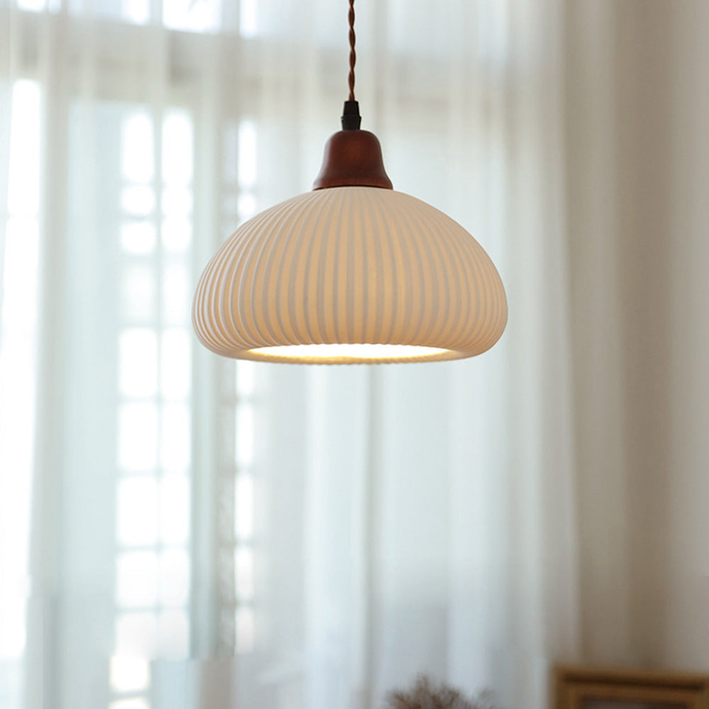 Vintage Nordic Ceramic White Pendant Light For Dining Room