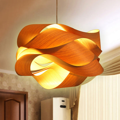 Modern Irregular Wood Pendant Light For Kitchen