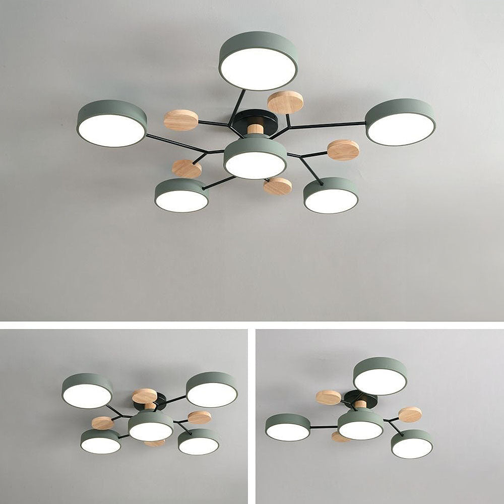 Creative Iron LED Semi-Flush Ceiling Light