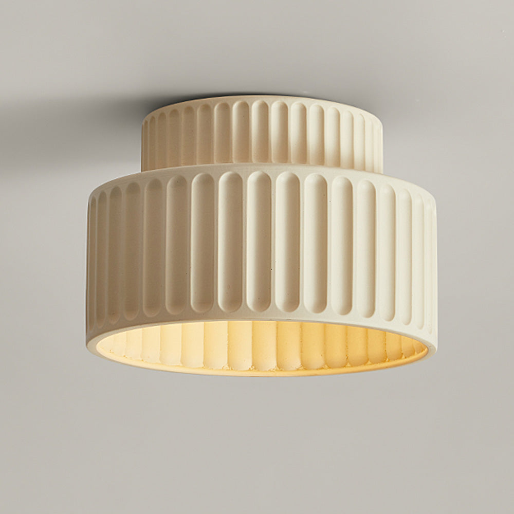 Vintage Cream Style Painted Semi Flush Mount Ceiling Light -Homdiy