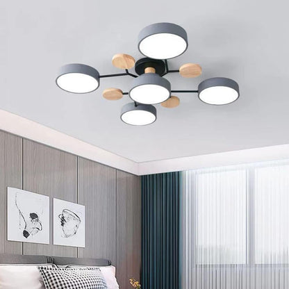 Creative Iron LED Semi-Flush Ceiling Light