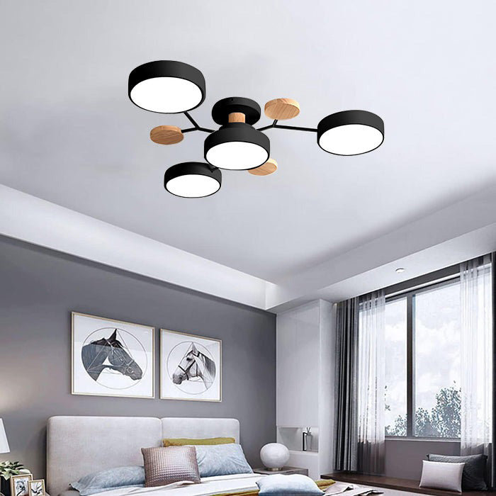 Creative Iron LED Semi-Flush Ceiling Light