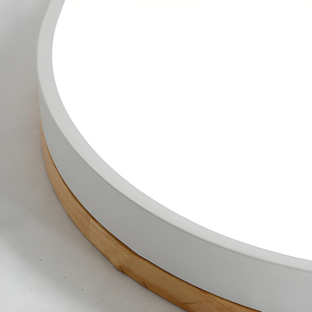 Wooden round shape flush mount ceiling lights