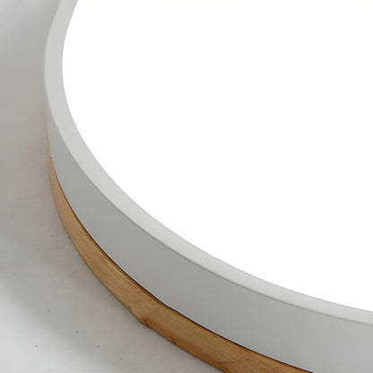 Wooden round shape flush mount ceiling lights