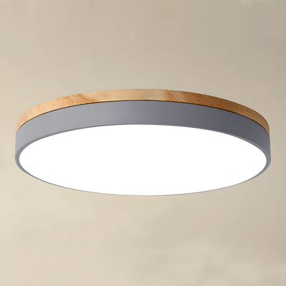 Wooden round shape flush mount ceiling lights
