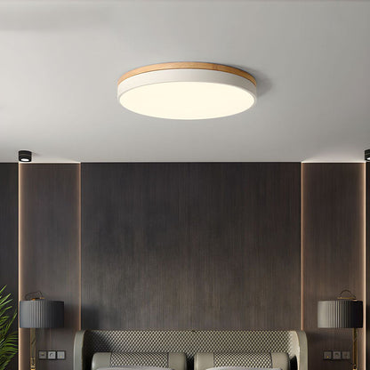 Wooden round shape flush mount ceiling lights