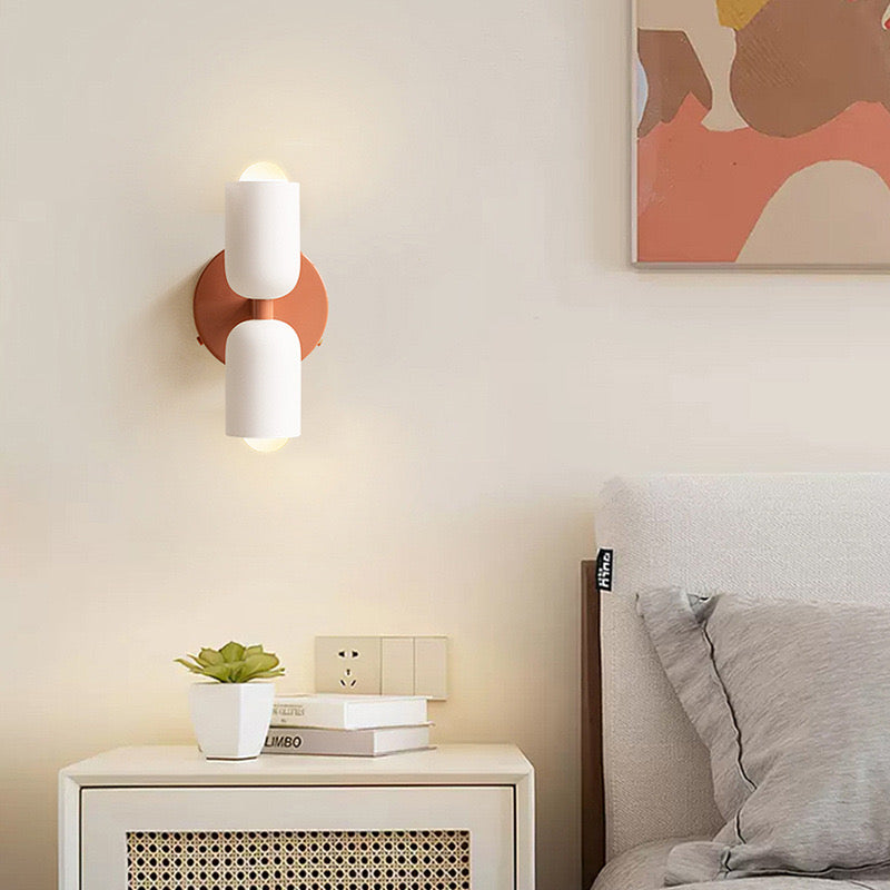 Modern creamy double heads wall sconce