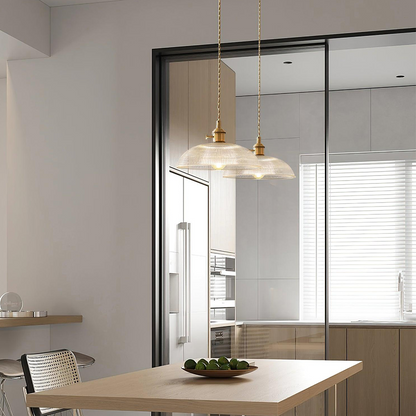 Vintage INS Glass Ribbed Pendant Light