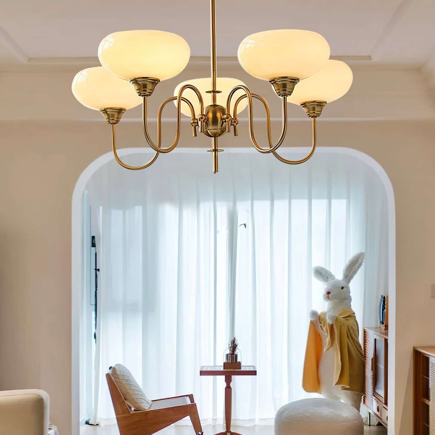 Bubble Creamy Persimmon Glass Chandelier -Homdiy