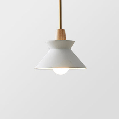 Modern White Concrete Cone Pendant Light