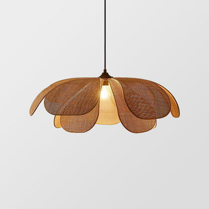 Rattan Petal Rustic Lamp Shade Pendant Light