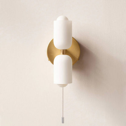 Modern creamy double heads wall sconce