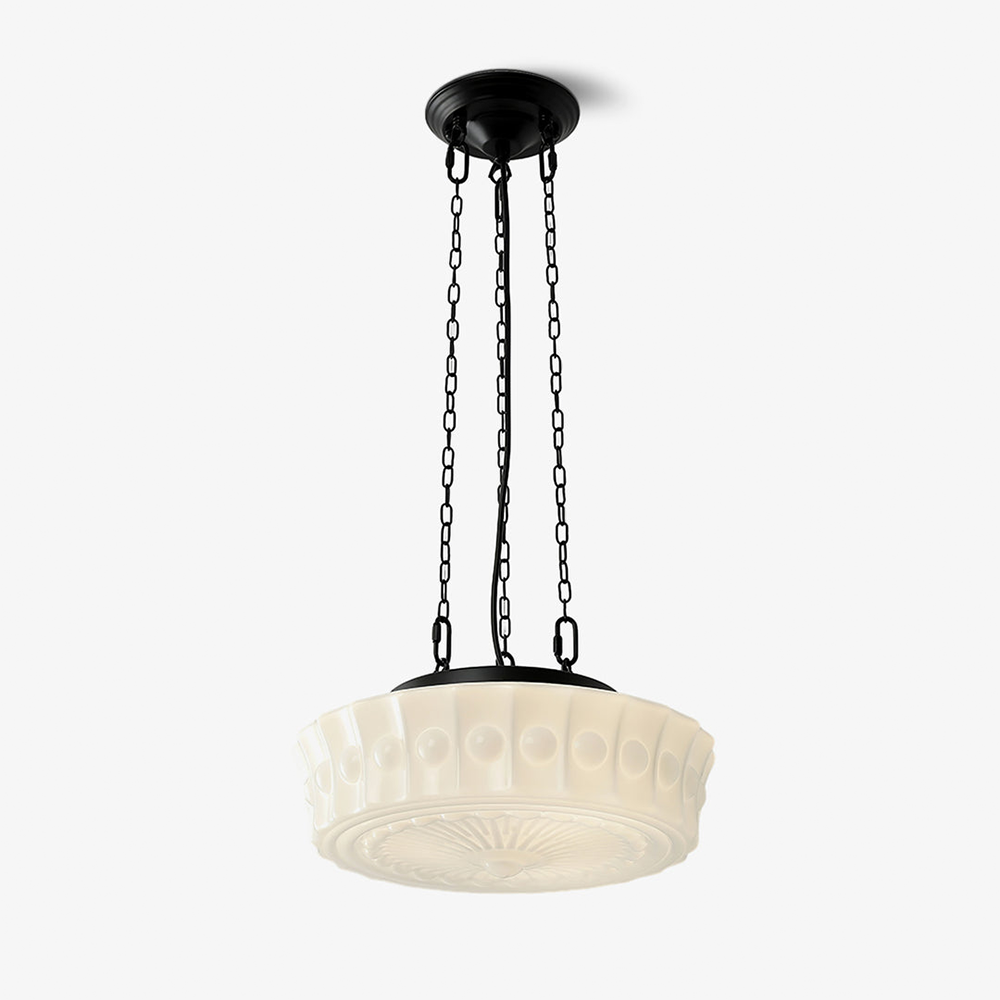 White Vintage Round Pendant Light -Homdiy