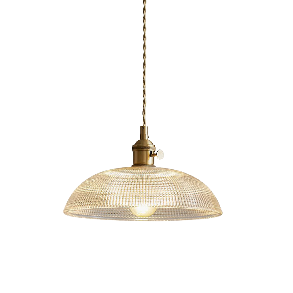 Vintage INS Glass Ribbed Pendant Light
