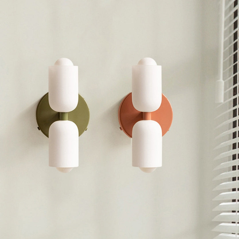 Modern creamy double heads wall sconce