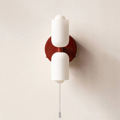 Modern creamy double heads wall sconce