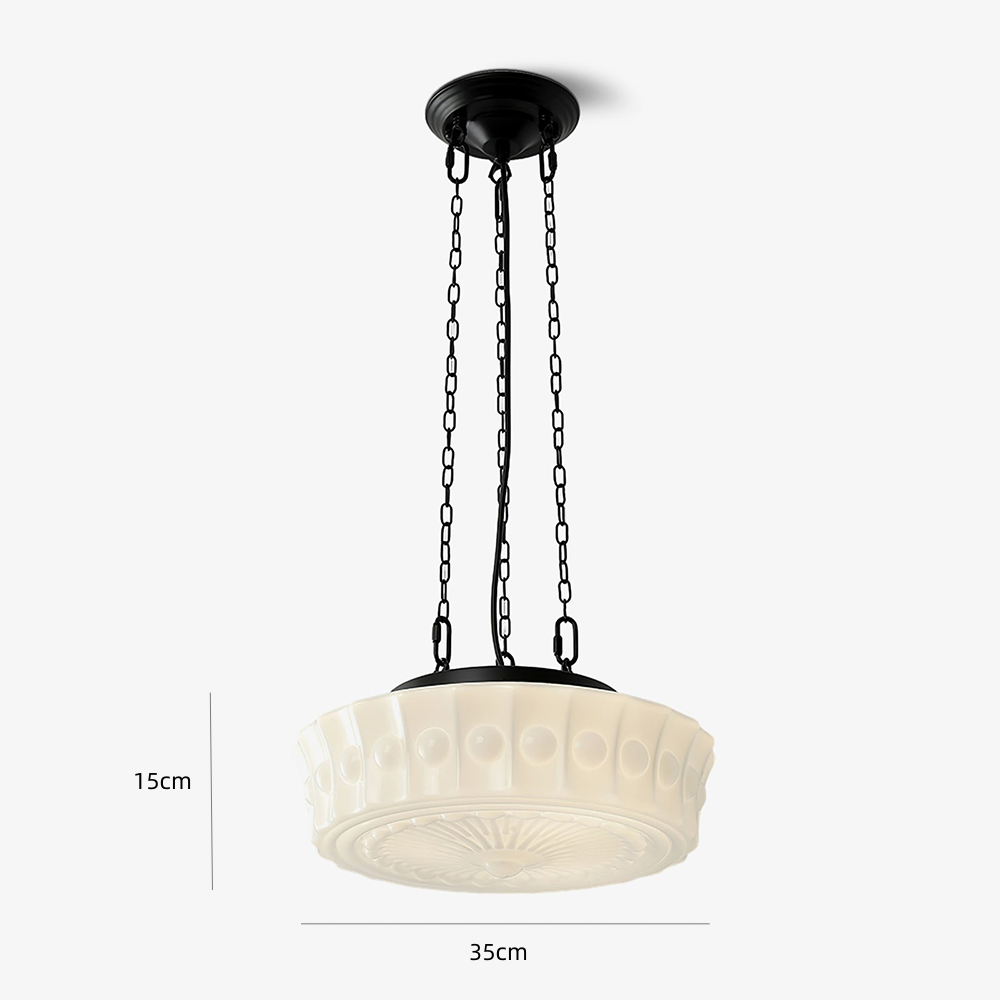 White Vintage Round Pendant Light -Homdiy