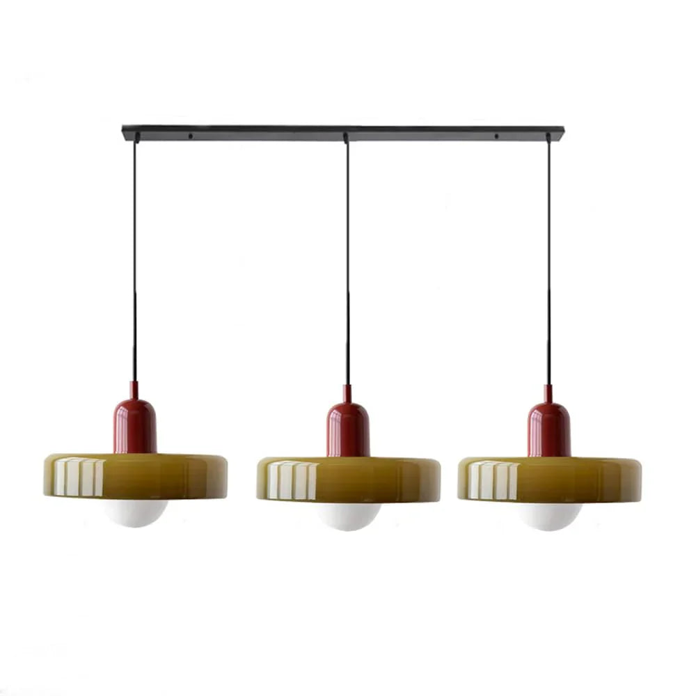 Sonna - 3-HEAD BAUHAUS PENDANT LAMP MADE OF COLORED GLASS