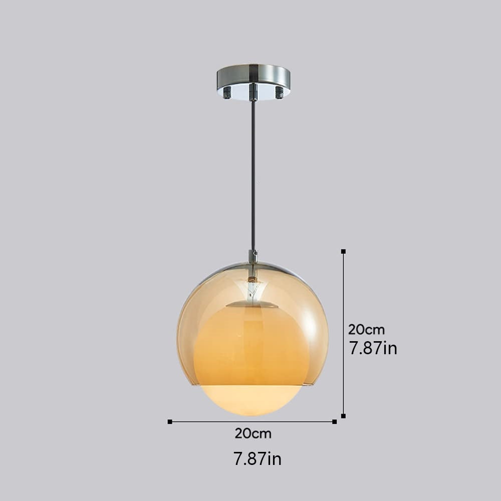 Vintage Orange Bauhaus Glass Pendant Light