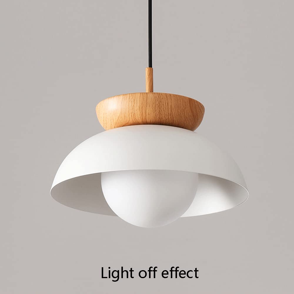 Nordic Modern Metal & Wood Black White Pendant Lamp & Ceiling Lamp -Homdiy