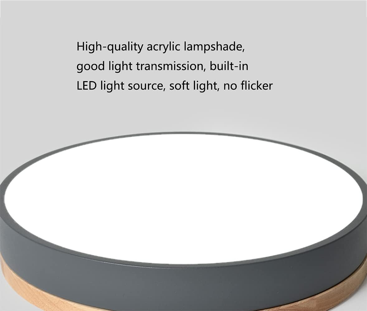 Wooden round shape flush mount ceiling lights