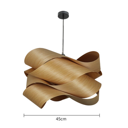 Modern Irregular Wood Pendant Light For Kitchen