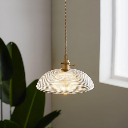 Vintage INS Glass Ribbed Pendant Light