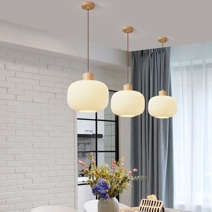 Vintage Lantern Glass Pendant Light