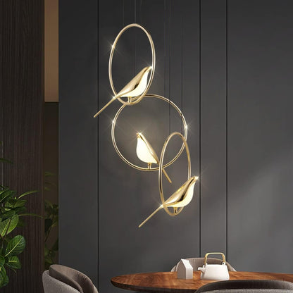 Creative Birds LED Circle Pendant Light