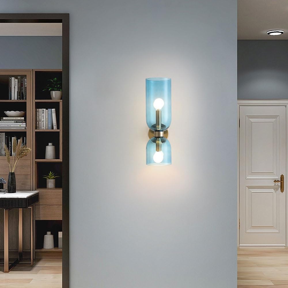 Double Head Glass Wall Lamp LED Sconce for Bedroom