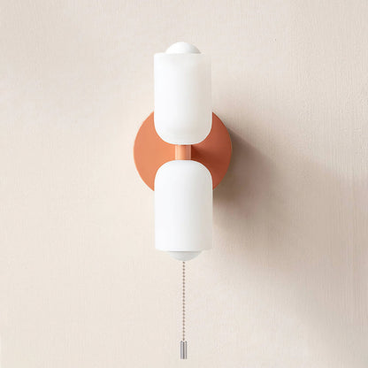 Modern creamy double heads wall sconce