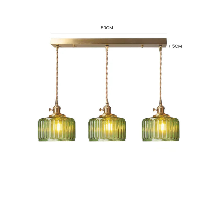 Vintage Stunning Cylinder Glass Pendant Light