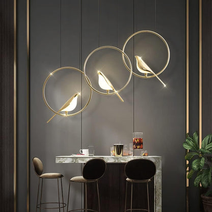 Creative Birds LED Circle Pendant Light