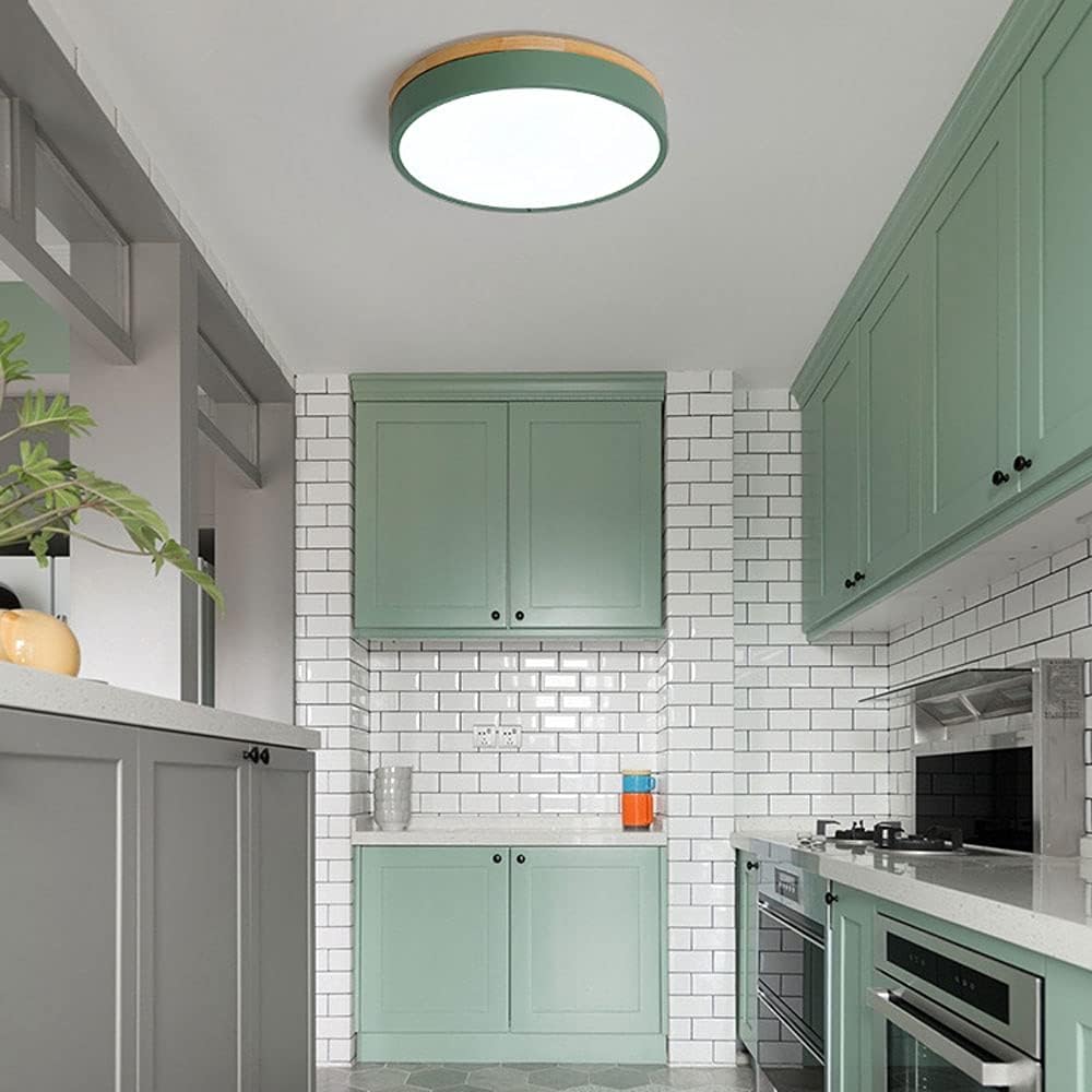 Wooden round shape flush mount ceiling lights