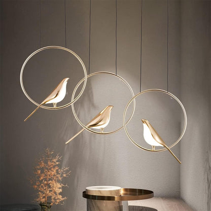 Creative Birds LED Circle Pendant Light