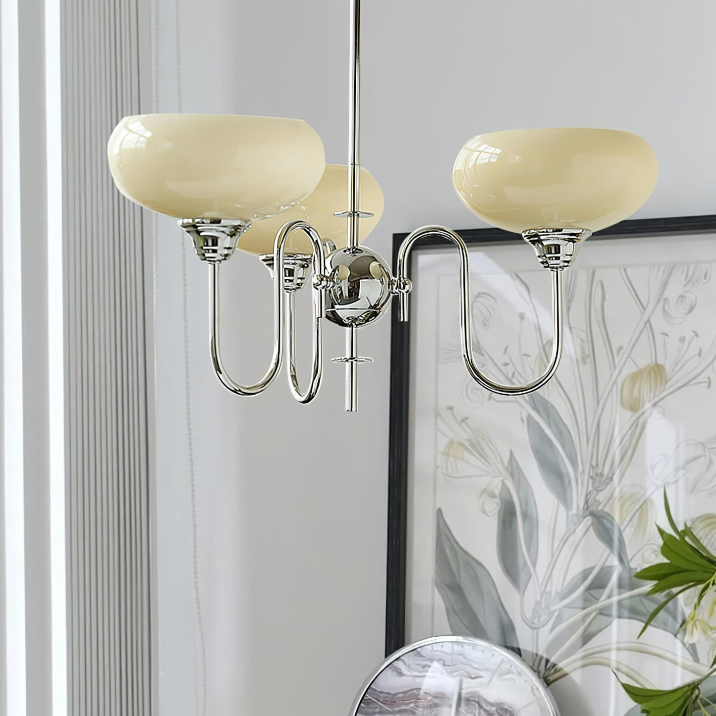 Bubble Creamy Persimmon Glass Chandelier -Homdiy