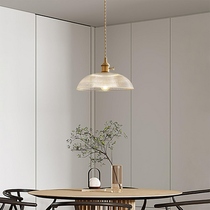 Vintage INS Glass Ribbed Pendant Light