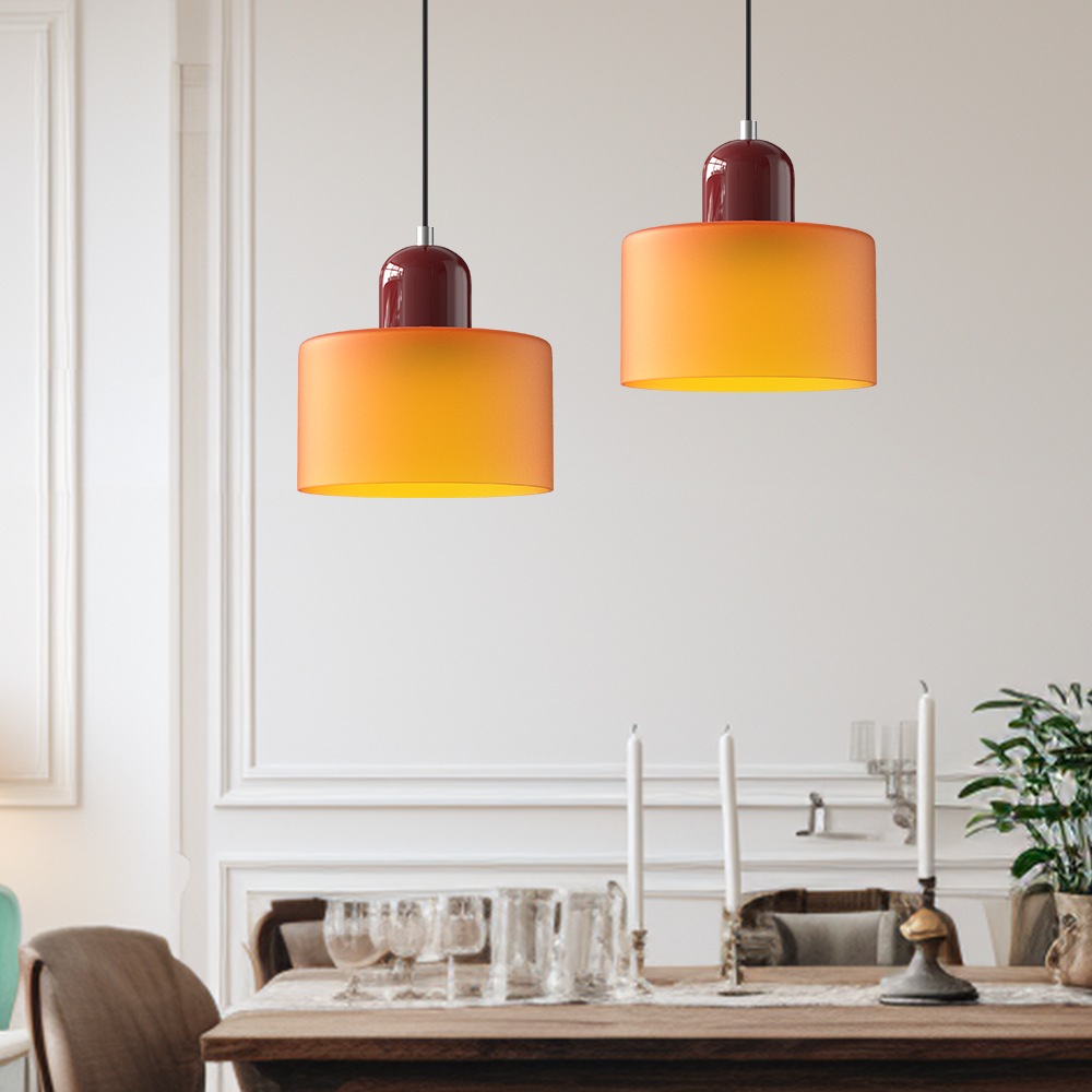 Modern Bauhaus Fresh Glass Pendant Light For Kitchen Island