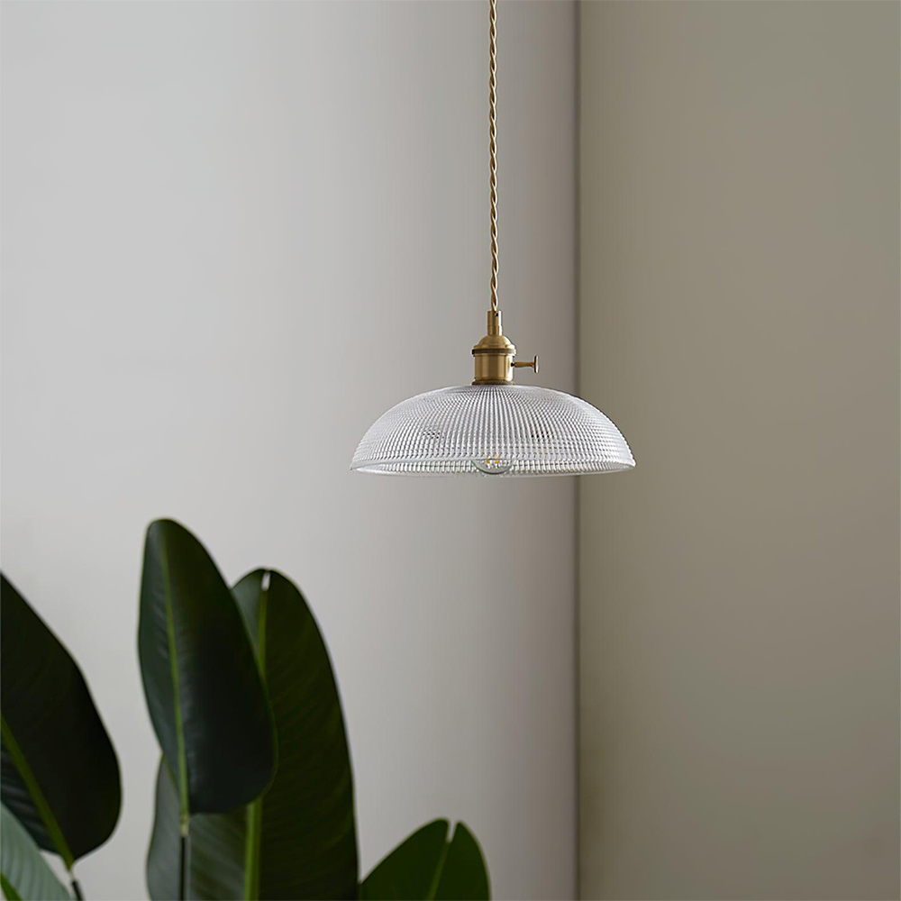 Vintage INS Glass Ribbed Pendant Light