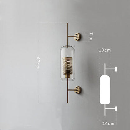 Modern Glass Golden Wall Ball Light Bedside Sconce -Homdiy