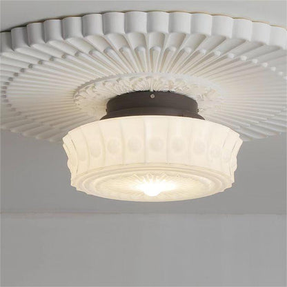 White Vintage Round Pendant Light